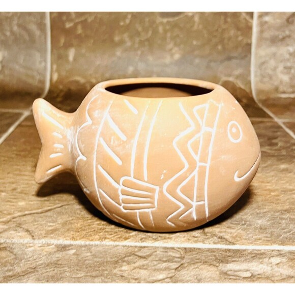 Fish Ceramic Succulent Planter Pot - Brown - New - Picture 4 of 6